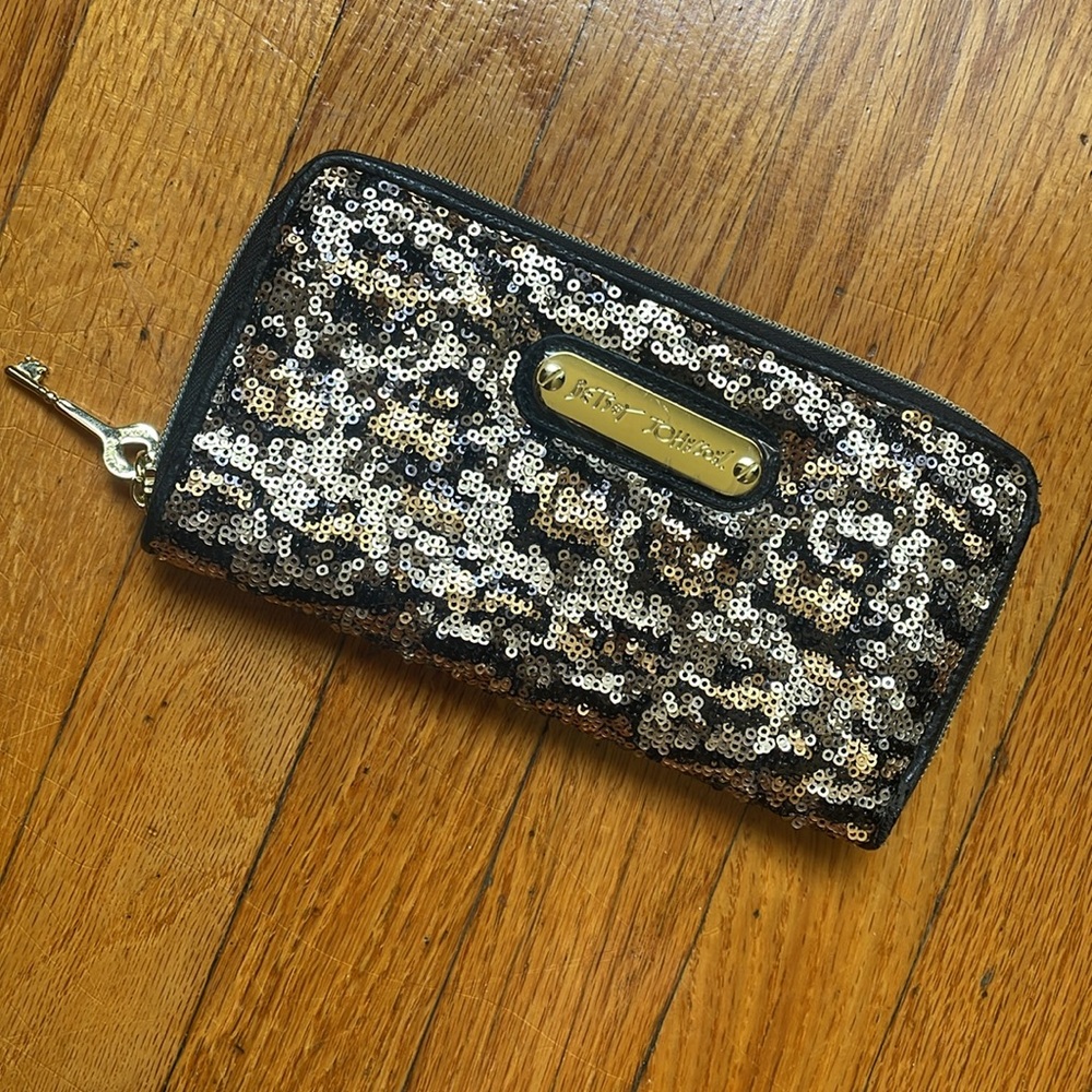 Betsey Johnson leopard wallet clutch